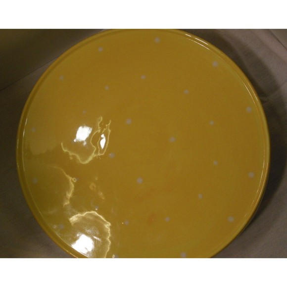 Chip and Dip Bowl Yellow Polka Dot Round Covered Bowl Lid - Picture 7 of 9